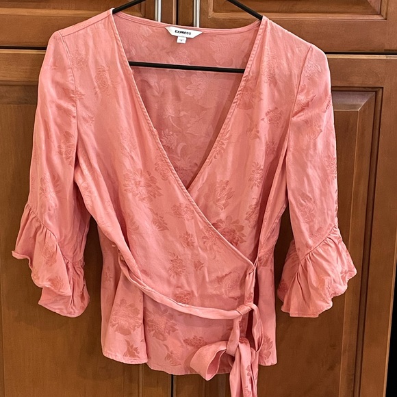 Express Tops - Express Floral Wrap Blouse
